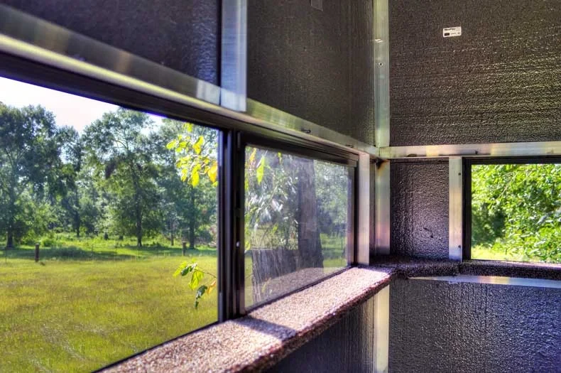 Premium windows hunting stand interior view