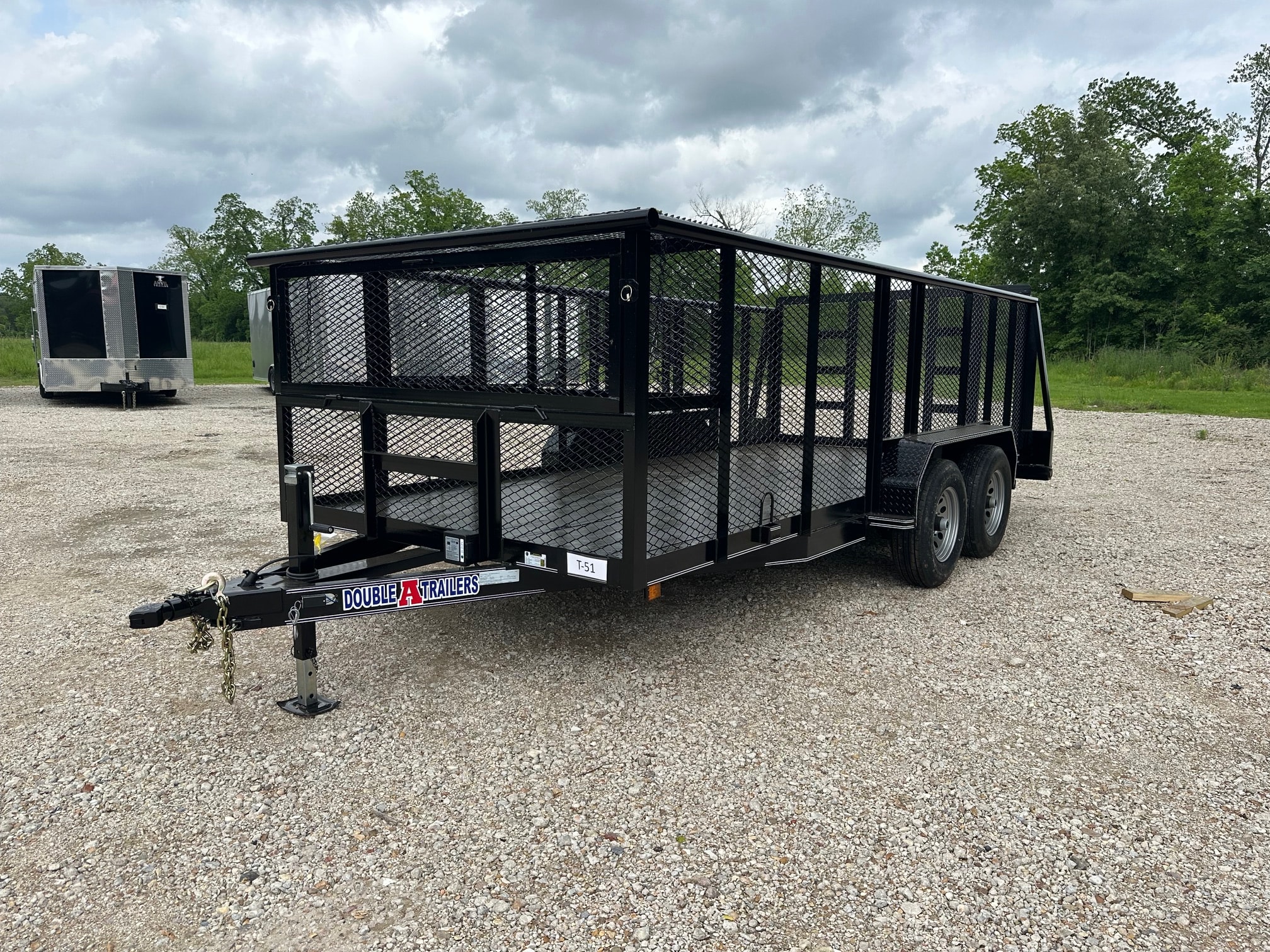 Double A landscape utility trailer with expanded metal sides