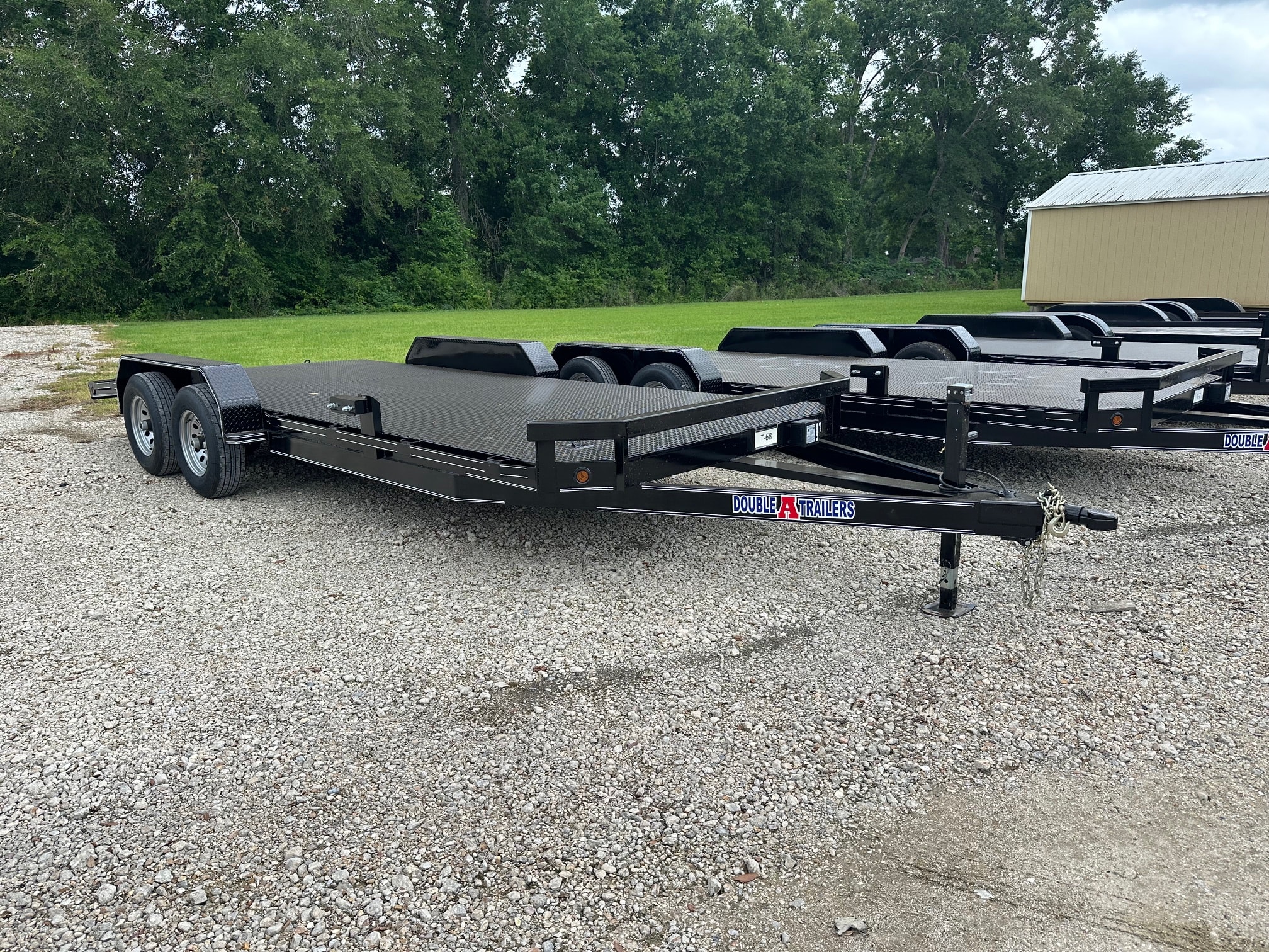 Double A steel deck car hauler trailer at Delta Trailer Sales