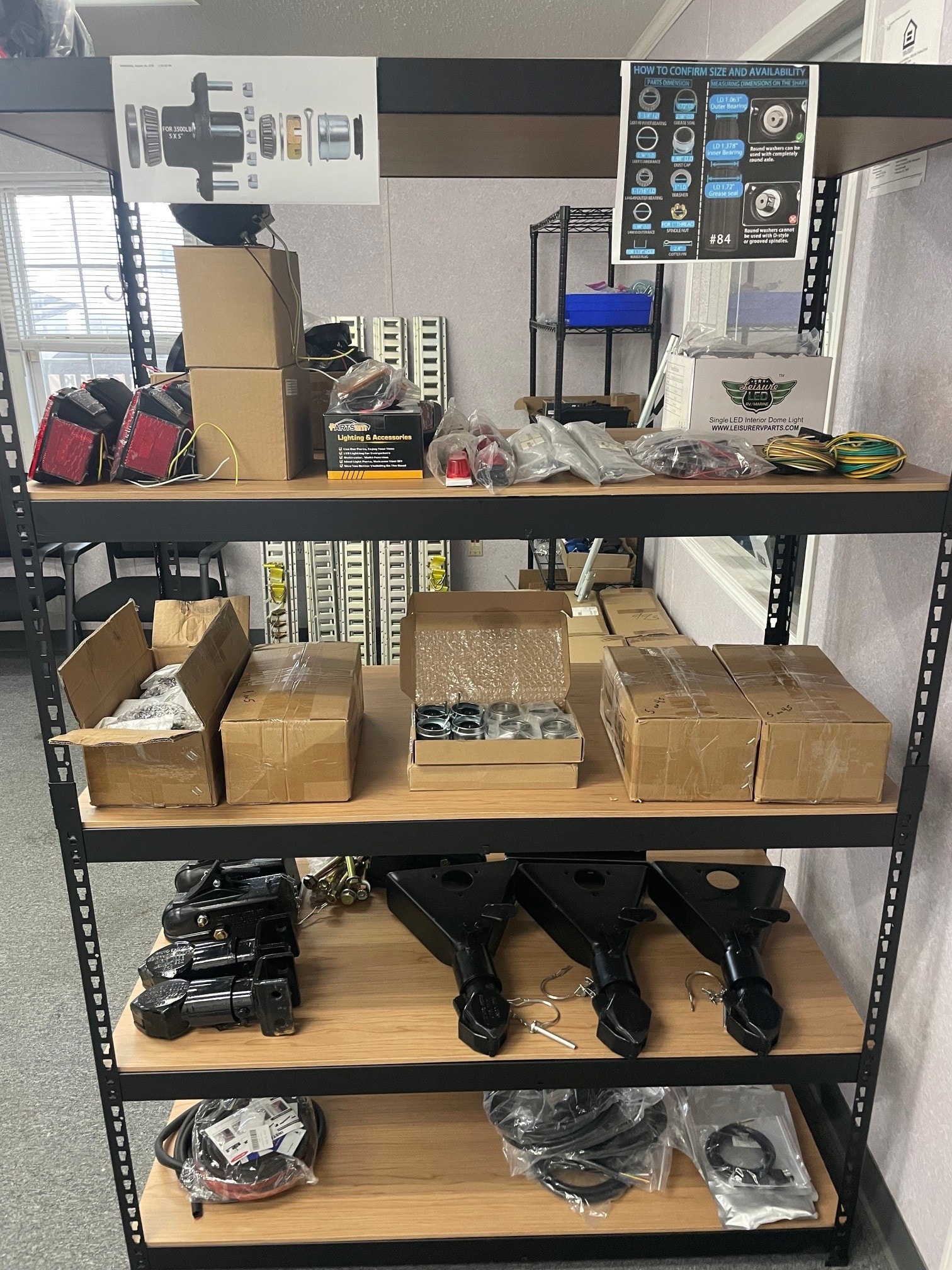 Trailer hubs, bearings, wiring harnesses, and LED lights at Delta Trailer Sales