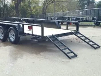 18ft Tandem Axle Slide Ramp Utility Trailer